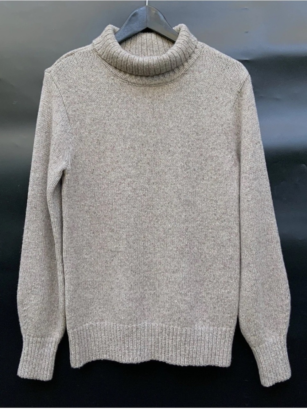 L.L.Bean Signature Men’s Lambswool Turtleneck Sweater XS Taupe